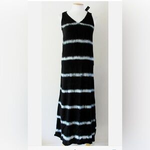 MAX JEANS WOMENS BLACK & WHITE TIE DYE MAXI DRESS SIZE SMALL NEW WITH TAGS
